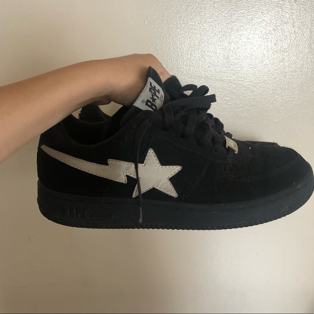 Bapesta Black and White Shoes
